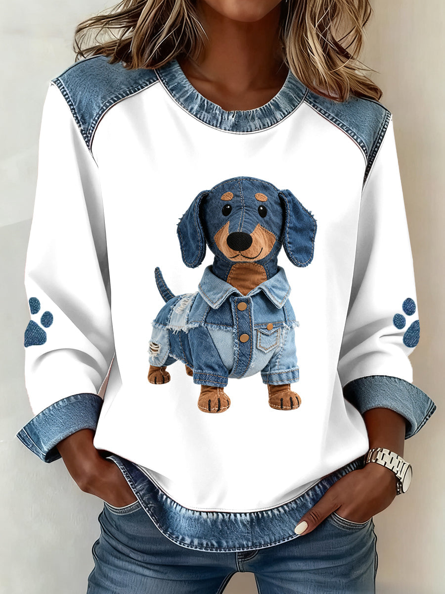 Margot - Blouse Patchwork Denim Créative
