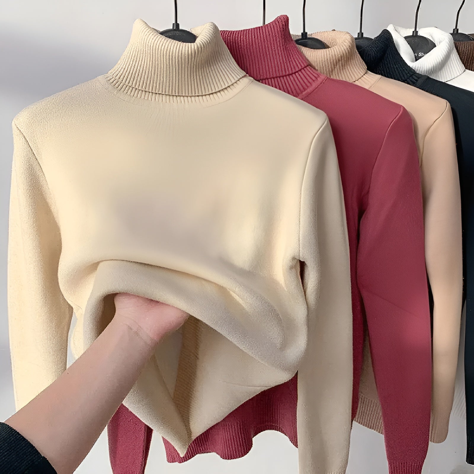 Delphine™ | Pull Luxe Col Roulé Doublé en Fleece