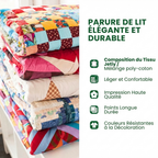 Parure de lit matelassée 3 pièces - Vagues de l'Océan