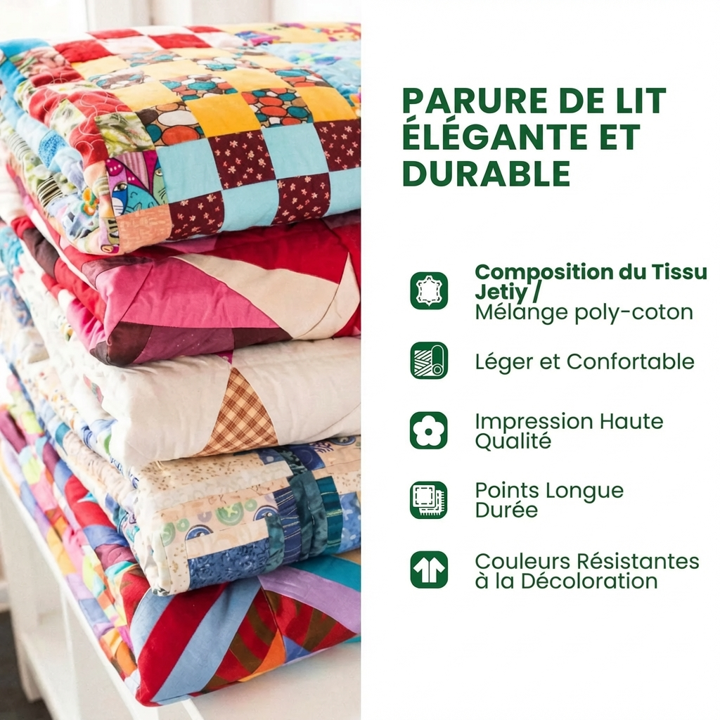 Parure de lit matelassée 3 pièces - Charme Solaire