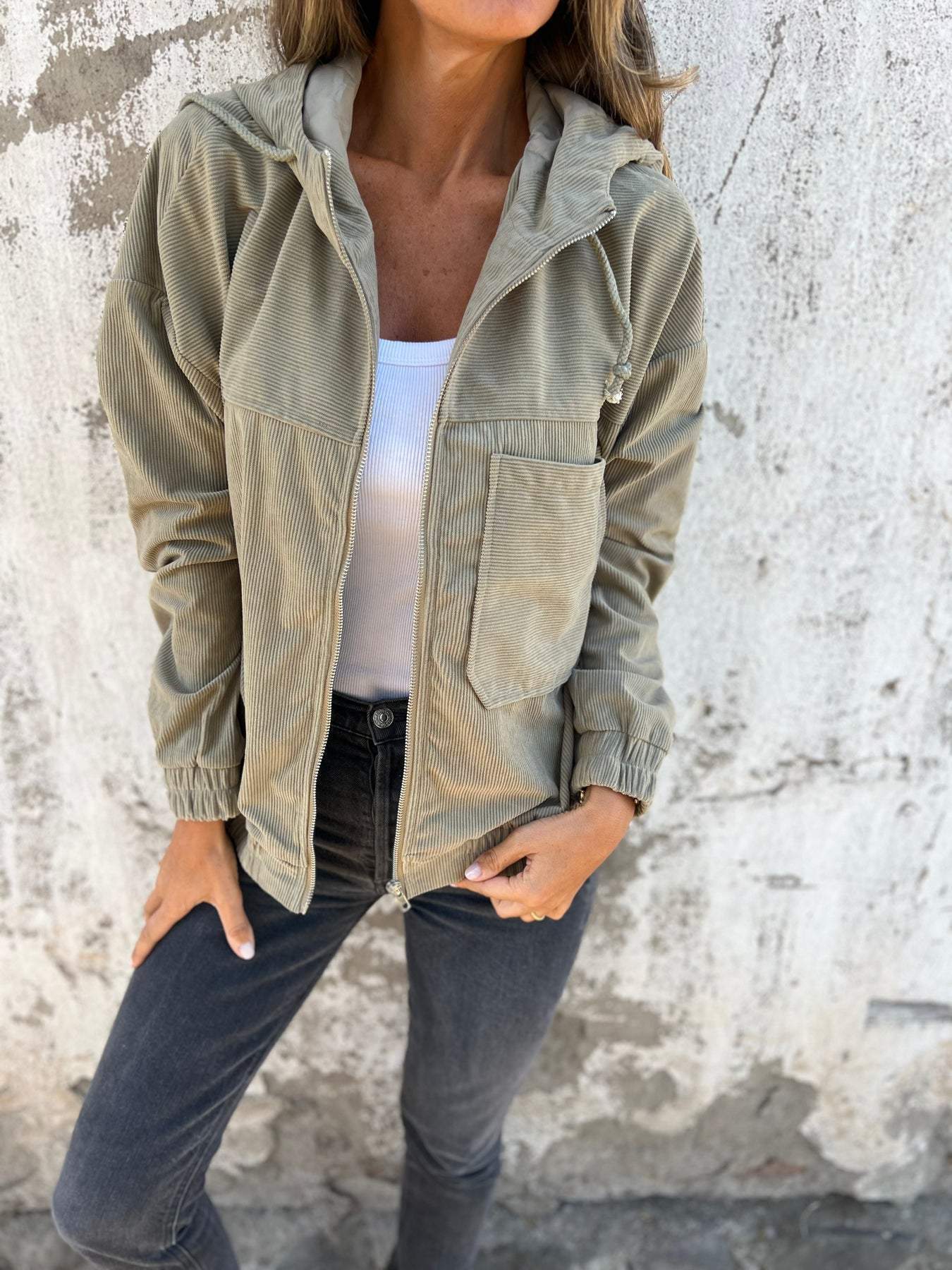 Veste Velours Côtelé Femme - Mi-Saison - Légère et Chic