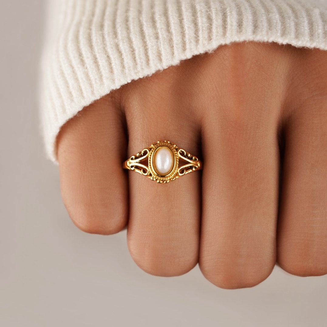 Koninklijke - Bague vintage en perles